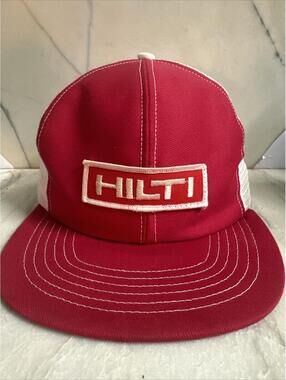 Nomad Hilti Vintage Trucker Hat Made in USA Patch Power Tools Brand Logo Rare